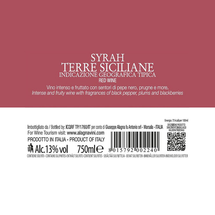 Syrah retro etichetta